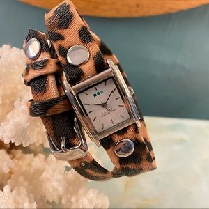 LA MER Leopard Wrap Band Watch AS IS